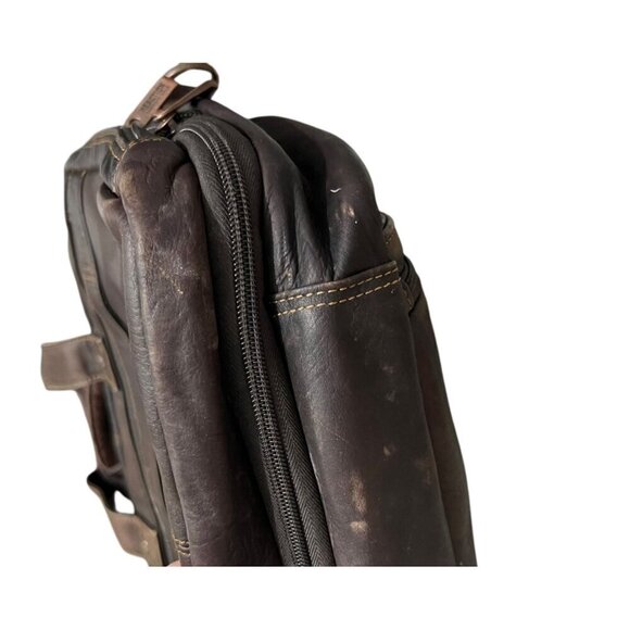 Kenneth Cole Reaction Brown‎ Leather Laptop Briefcase Bag - Picture 9 of 12